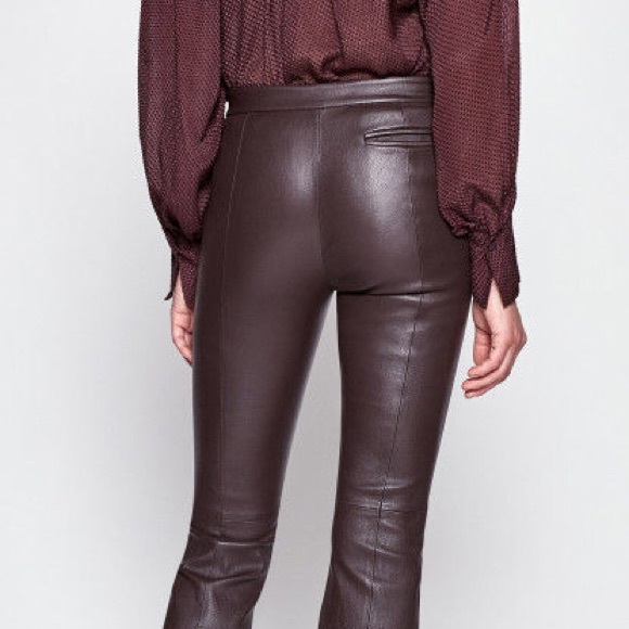 NWT Equipment Merlot Leather Trouser